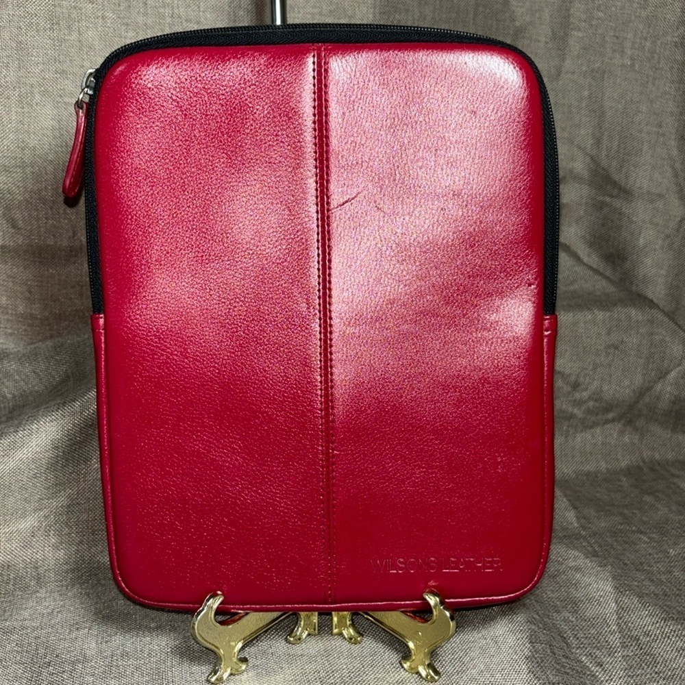 Wilsons Leather  iPad and/or Tablet Sleeve, Red,  8.25" L x 10.25'” H x 1” W